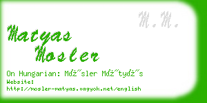 matyas mosler business card